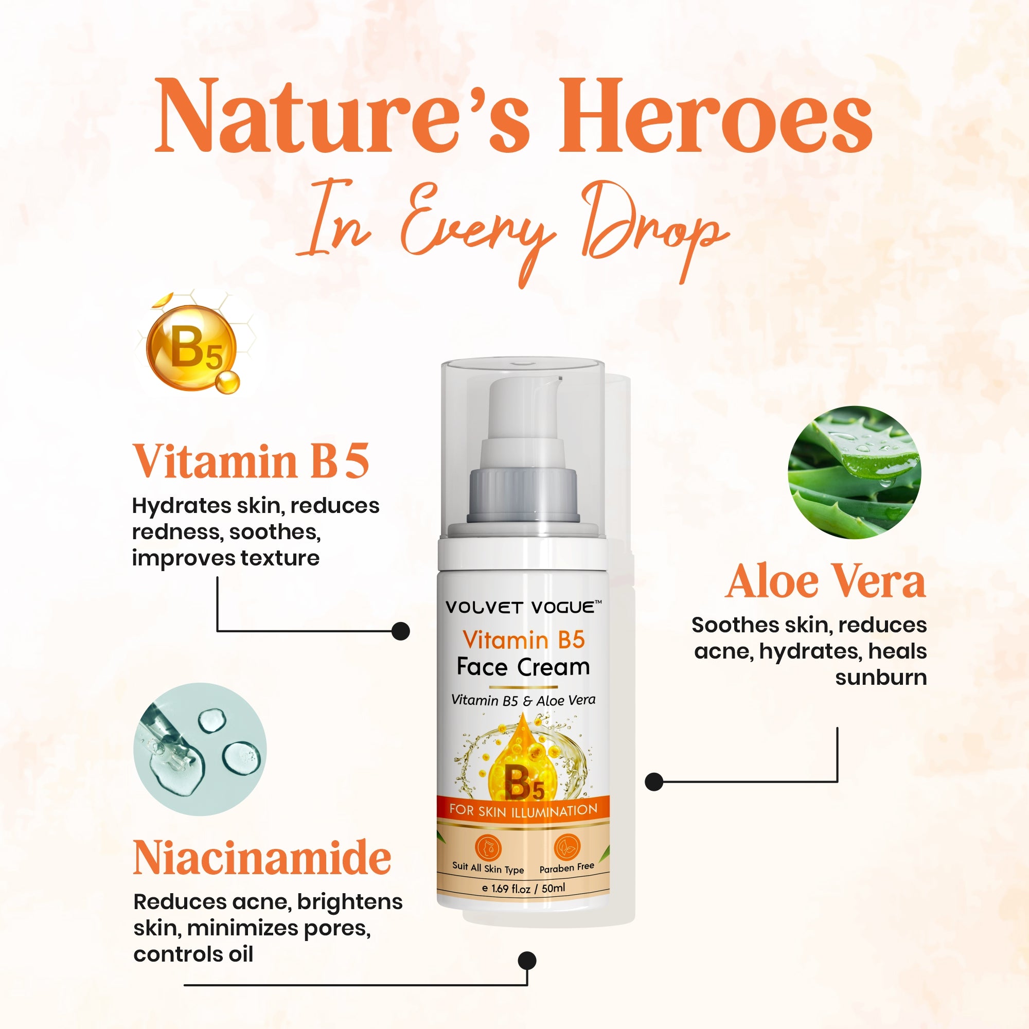 VITAMIN B5 FACE CREAM FOR SKIN ILLUMINATE, 50ML