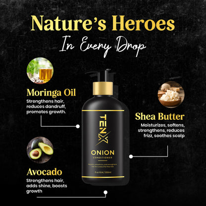 TENX ONION HAIR CONDITIONER FOR HAIR FALL CONTROL, 300ML