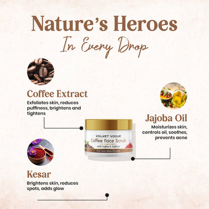 COFFEE FACE SCRUB FOR SKIN BRIGHTENING, 30ML